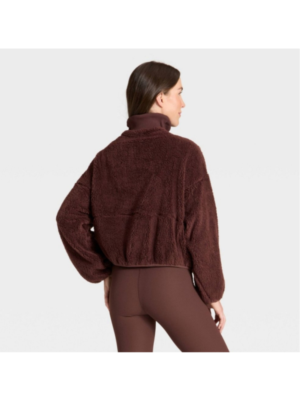 All in Mothin Women High Pile & Ribbed Mix Jacket Size Medium - Picture 5 of 9